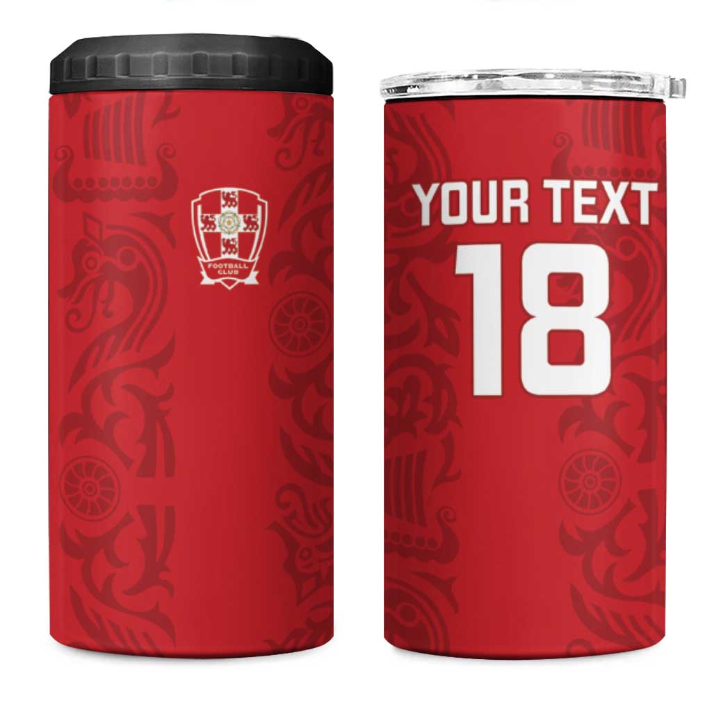 Custom York Minstrel Spirit 4 in 1 Can Cooler Tumbler Norse Viking Pattern Red Version - Wonder Print Shop