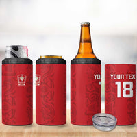 Custom York Minstrel Spirit 4 in 1 Can Cooler Tumbler Norse Viking Pattern Red Version - Wonder Print Shop