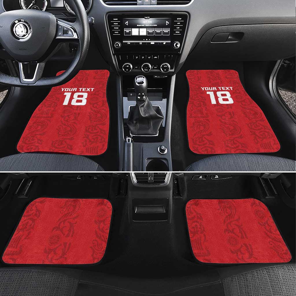 Custom York Minstrel Spirit Car Mats Norse Viking Pattern Red Version - Wonder Print Shop
