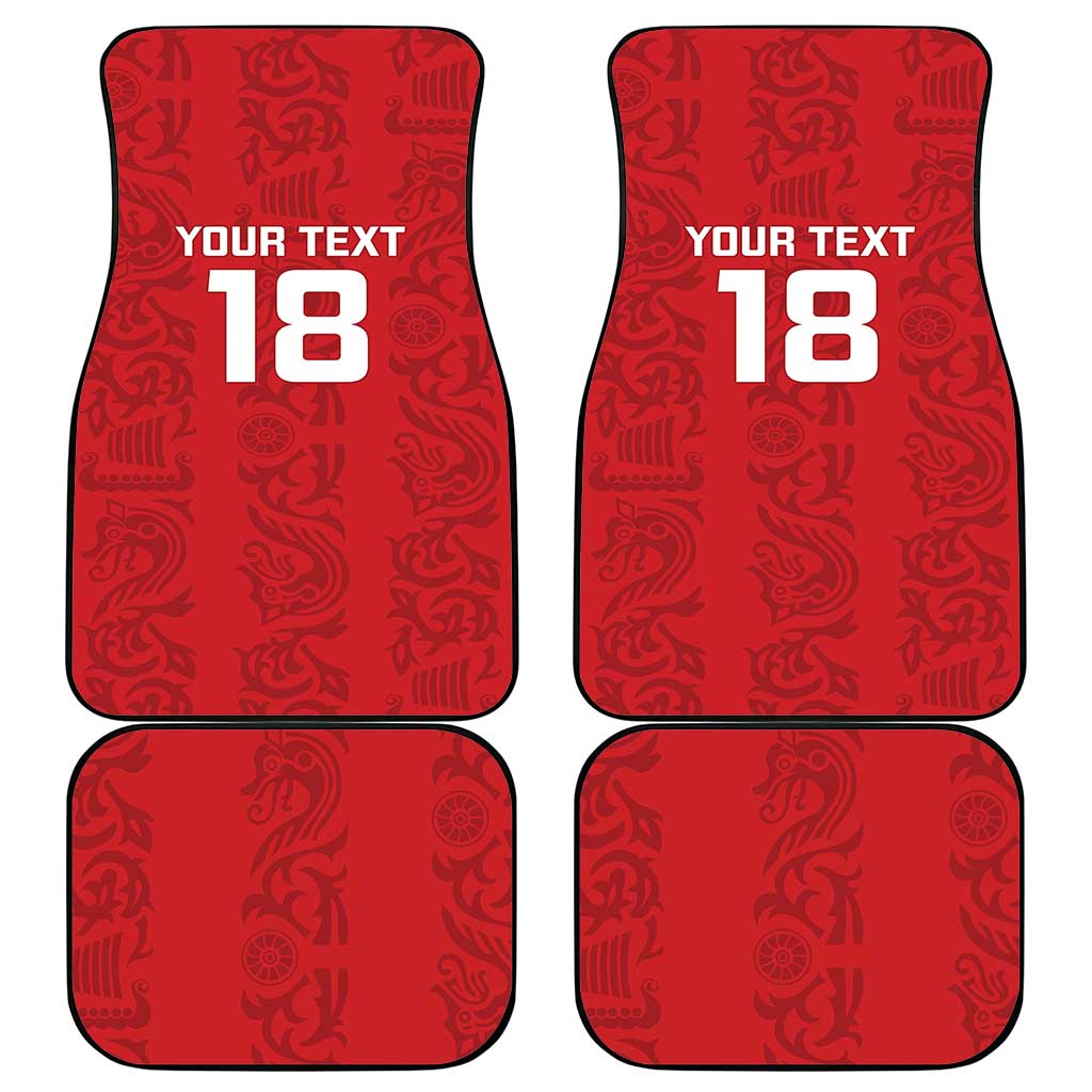 Custom York Minstrel Spirit Car Mats Norse Viking Pattern Red Version - Wonder Print Shop