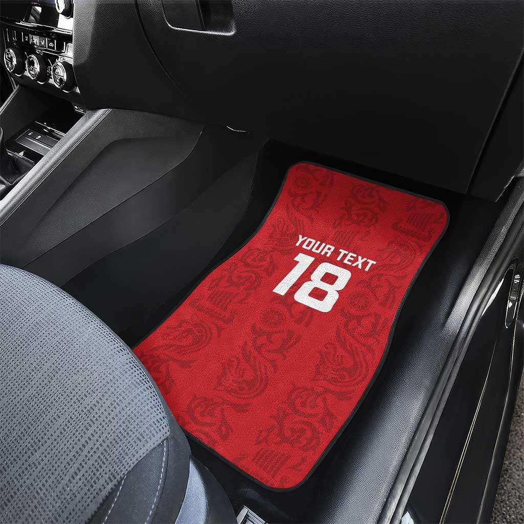 Custom York Minstrel Spirit Car Mats Norse Viking Pattern Red Version - Wonder Print Shop