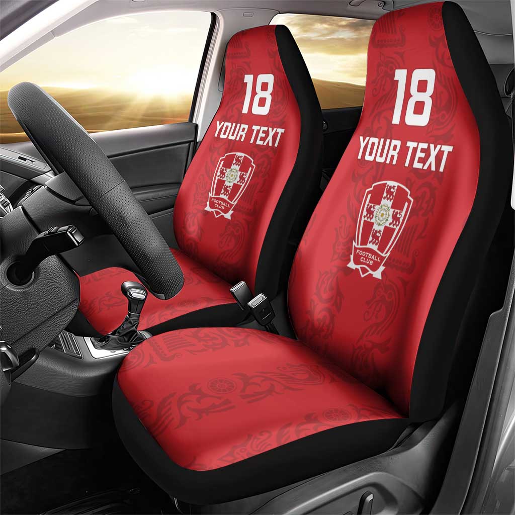 Custom York Minstrel Spirit Car Seat Cover Norse Viking Pattern Red Version - Wonder Print Shop