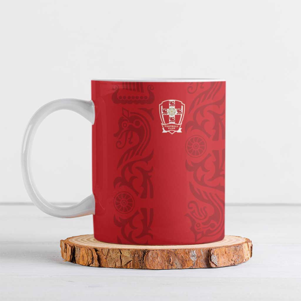 Custom York Minstrel Spirit Ceramic Mug Norse Viking Pattern Red Version - Wonder Print Shop