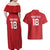 Custom York Minstrel Spirit Couples Matching Off Shoulder Maxi Dress and Hawaiian Shirt Norse Viking Pattern Red Version - Wonder Print Shop