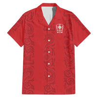 Custom York Minstrel Spirit Family Matching Mermaid Dress and Hawaiian Shirt Norse Viking Pattern Red Version - Wonder Print Shop