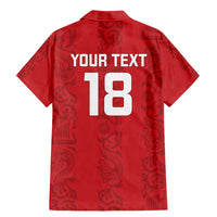Custom York Minstrel Spirit Family Matching Mermaid Dress and Hawaiian Shirt Norse Viking Pattern Red Version - Wonder Print Shop