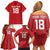 Custom York Minstrel Spirit Family Matching Off Shoulder Short Dress and Hawaiian Shirt Norse Viking Pattern Red Version - Wonder Print Shop