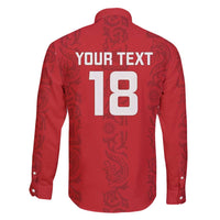 Custom York Minstrel Spirit Family Matching Puletasi and Hawaiian Shirt Norse Viking Pattern Red Version - Wonder Print Shop