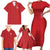 Custom York Minstrel Spirit Family Matching Short Sleeve Bodycon Dress and Hawaiian Shirt Norse Viking Pattern Red Version - Wonder Print Shop