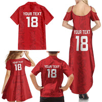 Custom York Minstrel Spirit Family Matching Summer Maxi Dress and Hawaiian Shirt Norse Viking Pattern Red Version - Wonder Print Shop