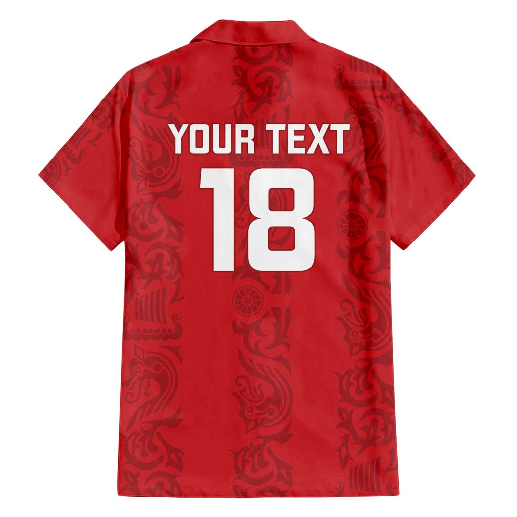 Custom York Minstrel Spirit Hawaiian Shirt Norse Viking Pattern Red Version - Wonder Print Shop
