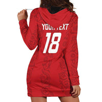 Custom York Minstrel Spirit Hoodie Dress Norse Viking Pattern Red Version - Wonder Print Shop