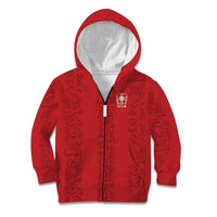 Custom York Minstrel Spirit Kid Hoodie Norse Viking Pattern Red Version - Wonder Print Shop