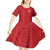 Custom York Minstrel Spirit Kid Short Sleeve Dress Norse Viking Pattern Red Version - Wonder Print Shop