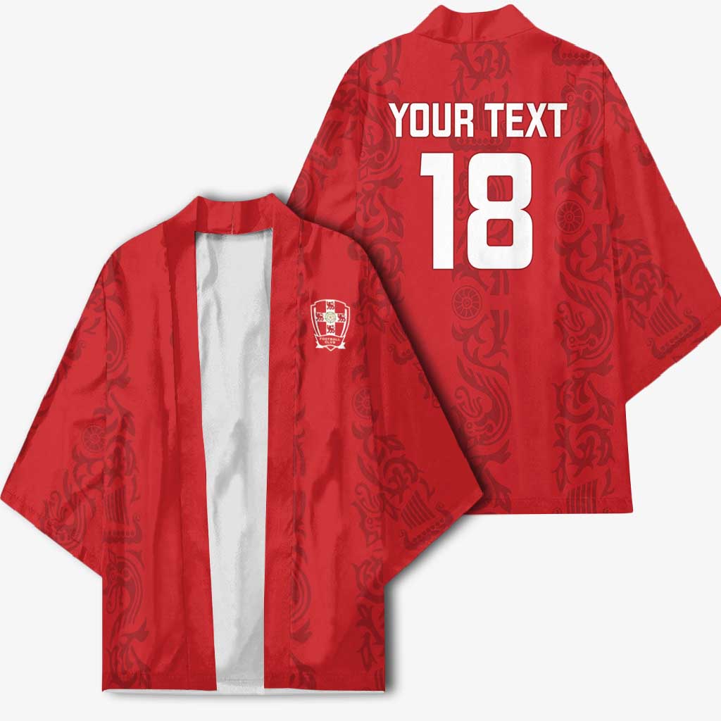 Custom York Minstrel Spirit Kimono Norse Viking Pattern Red Version - Wonder Print Shop