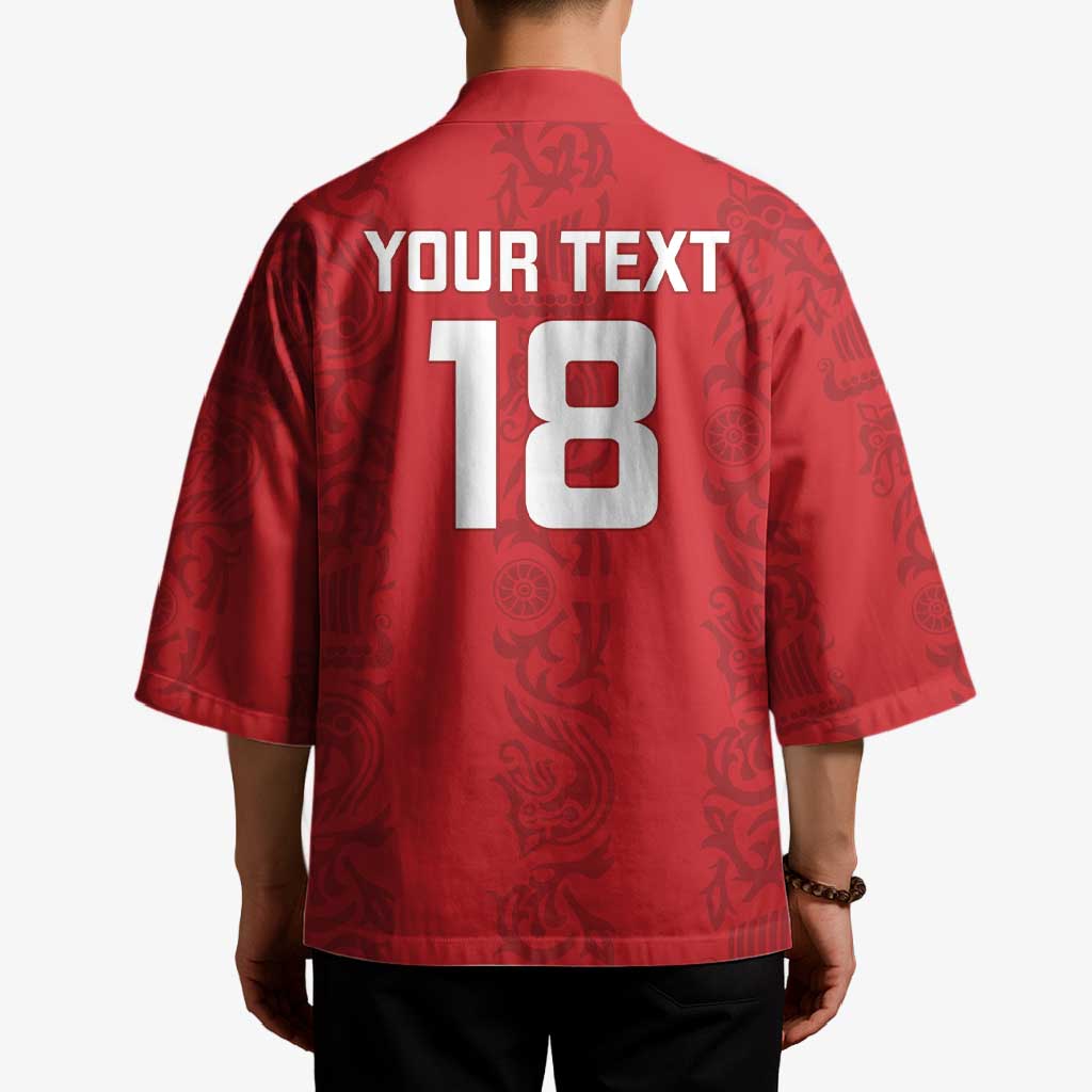 Custom York Minstrel Spirit Kimono Norse Viking Pattern Red Version - Wonder Print Shop