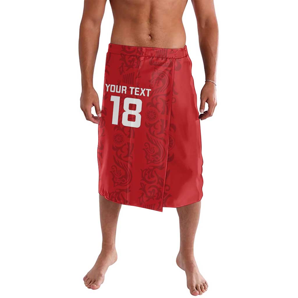 Custom York Minstrel Spirit Lavalava Norse Viking Pattern Red Version - Wonder Print Shop