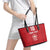 Custom York Minstrel Spirit Leather Tote Bag Norse Viking Pattern Red Version - Wonder Print Shop