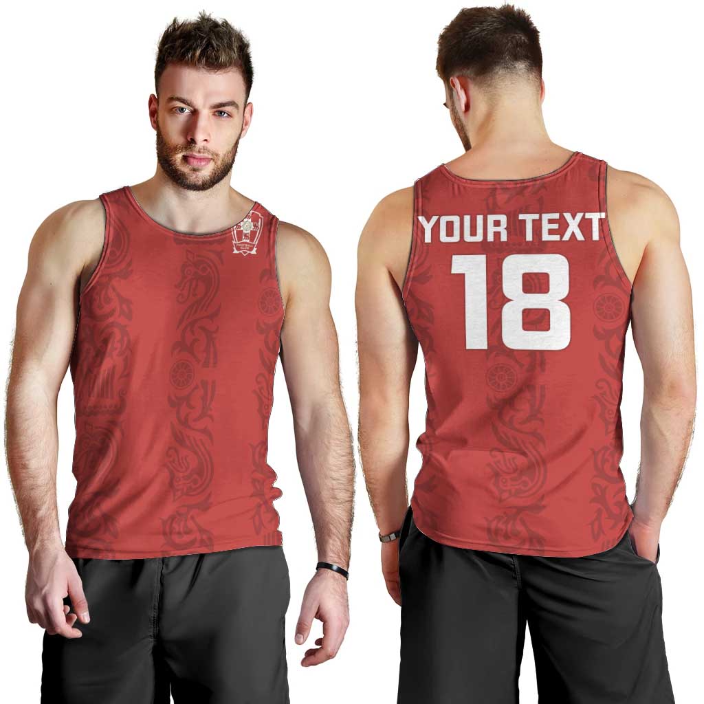 Custom York Minstrel Spirit Men Tank Top Norse Viking Pattern Red Version - Wonder Print Shop