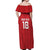 Custom York Minstrel Spirit Off Shoulder Maxi Dress Norse Viking Pattern Red Version - Wonder Print Shop