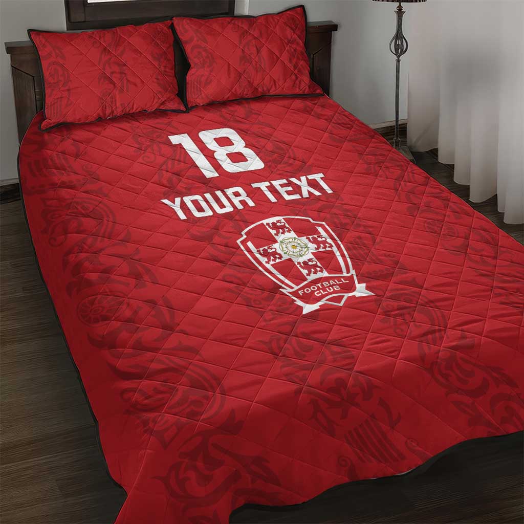 Custom York Minstrel Spirit Quilt Bed Set Norse Viking Pattern Red Version - Wonder Print Shop
