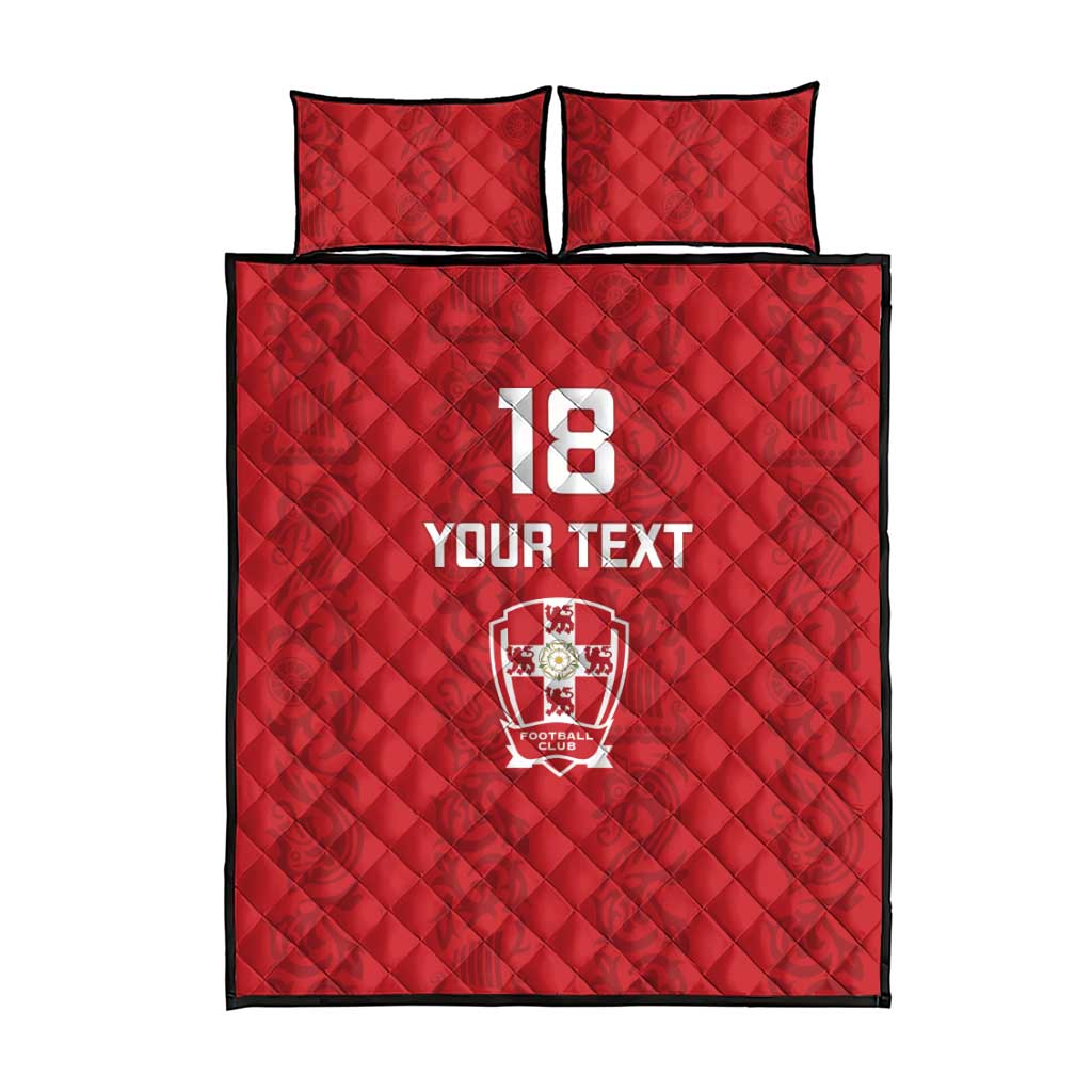 Custom York Minstrel Spirit Quilt Bed Set Norse Viking Pattern Red Version - Wonder Print Shop