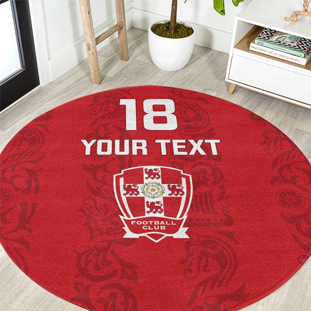 Custom York Minstrel Spirit Round Carpet Norse Viking Pattern Red Version - Wonder Print Shop