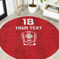 Custom York Minstrel Spirit Round Carpet Norse Viking Pattern Red Version - Wonder Print Shop
