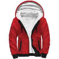 Custom York Minstrel Spirit Sherpa Hoodie Norse Viking Pattern Red Version - Wonder Print Shop