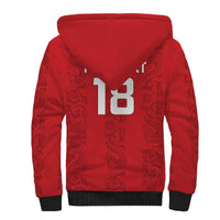 Custom York Minstrel Spirit Sherpa Hoodie Norse Viking Pattern Red Version - Wonder Print Shop