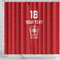 Custom York Minstrel Spirit Shower Curtain Norse Viking Pattern Red Version - Wonder Print Shop