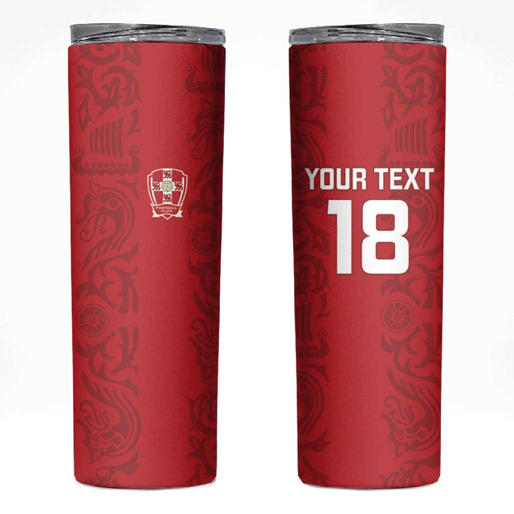Custom York Minstrel Spirit Skinny Tumbler Norse Viking Pattern Red Version - Wonder Print Shop