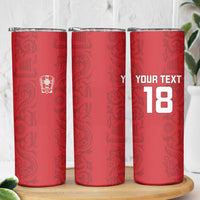 Custom York Minstrel Spirit Skinny Tumbler Norse Viking Pattern Red Version - Wonder Print Shop