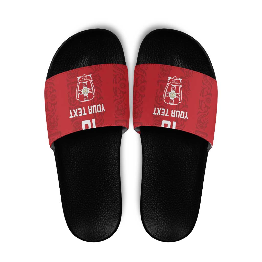 Custom York Minstrel Spirit Slide Sandals Norse Viking Pattern Red Version - Wonder Print Shop