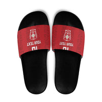 Custom York Minstrel Spirit Slide Sandals Norse Viking Pattern Red Version - Wonder Print Shop