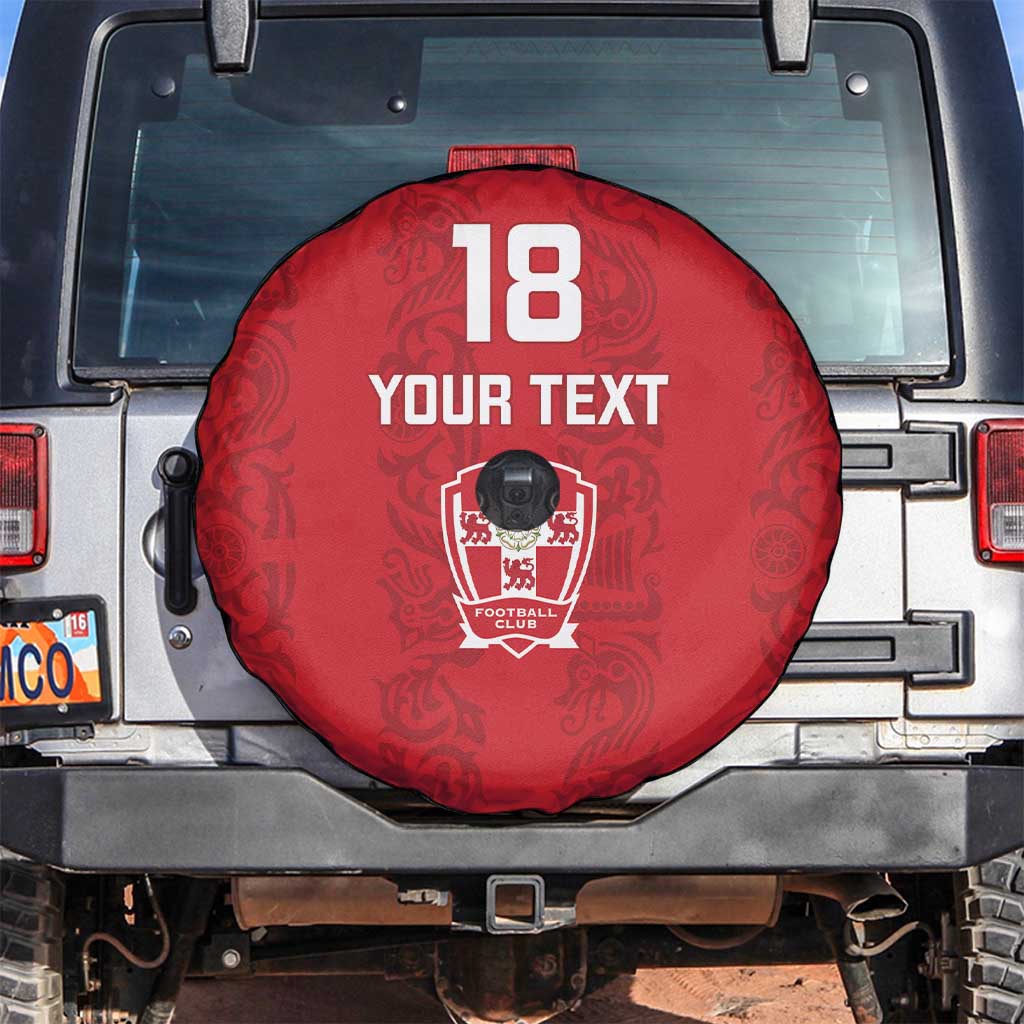 Custom York Minstrel Spirit Spare Tire Cover Norse Viking Pattern Red Version - Wonder Print Shop