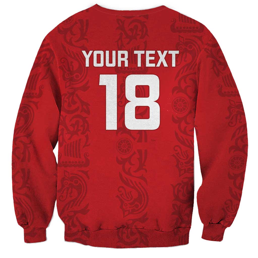 Custom York Minstrel Spirit Sweatshirt Norse Viking Pattern Red Version - Wonder Print Shop