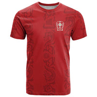 Custom York Minstrel Spirit T Shirt Norse Viking Pattern Red Version - Wonder Print Shop