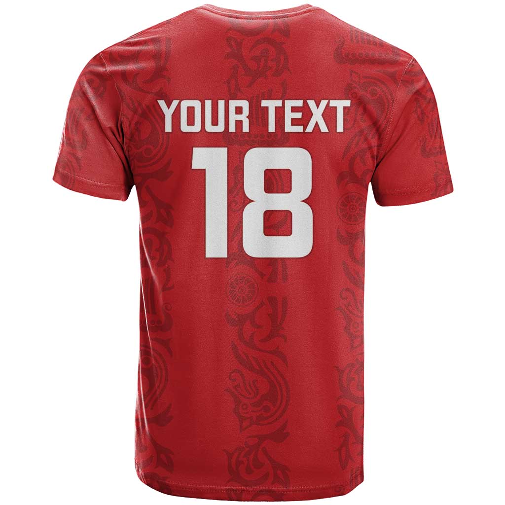 Custom York Minstrel Spirit T Shirt Norse Viking Pattern Red Version - Wonder Print Shop