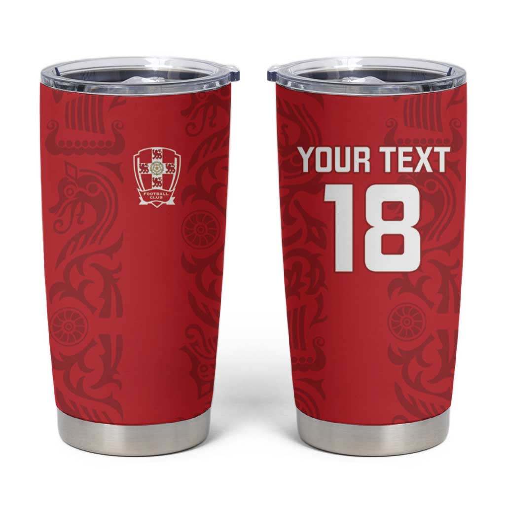 Custom York Minstrel Spirit Tumbler Cup Norse Viking Pattern Red Version - Wonder Print Shop