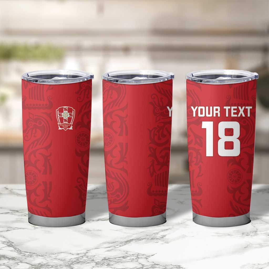 Custom York Minstrel Spirit Tumbler Cup Norse Viking Pattern Red Version - Wonder Print Shop