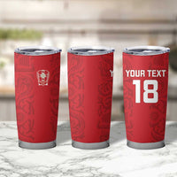 Custom York Minstrel Spirit Tumbler Cup Norse Viking Pattern Red Version - Wonder Print Shop