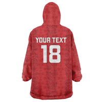 Custom York Minstrel Spirit Wearable Blanket Hoodie Norse Viking Pattern Red Version - Wonder Print Shop