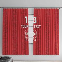Custom York Minstrel Spirit Window Curtain Norse Viking Pattern Red Version - Wonder Print Shop