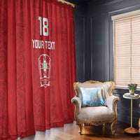 Custom York Minstrel Spirit Window Curtain Norse Viking Pattern Red Version - Wonder Print Shop