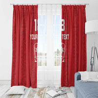 Custom York Minstrel Spirit Window Curtain Norse Viking Pattern Red Version - Wonder Print Shop