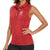 Custom York Minstrel Spirit Women Sleeveless Polo Shirt Norse Viking Pattern Red Version - Wonder Print Shop