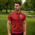 Custom York Minstrel Spirit Zipper Polo Shirt Norse Viking Pattern Red Version - Wonder Print Shop