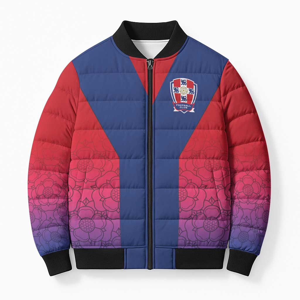 Custom York Heritage Minstrel Bomber Puffer Jacket White Rose of York Patterns - Wonder Print Shop