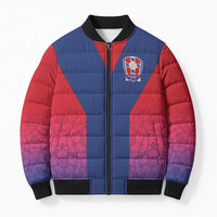 Custom York Heritage Minstrel Bomber Puffer Jacket White Rose of York Patterns - Wonder Print Shop